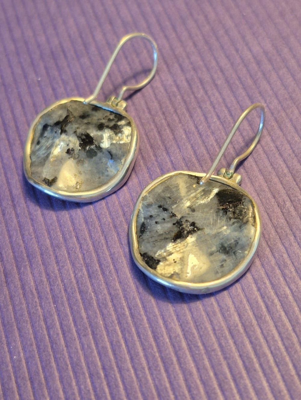 Silpada Sterling Feldspar Wavy Natural Stone Earrings